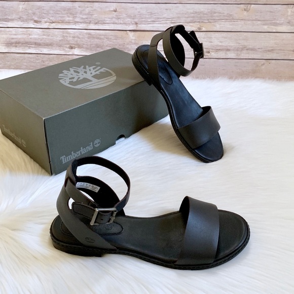 Timberland Cherrybrook Black Leather Sandals - Picture 2 of 7